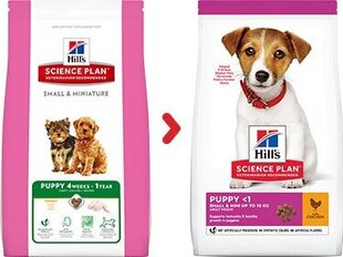 Hill's Science Plan Puppy Small&Mini barība kucēniem, 1,5 kg cena un informācija | Sausā barība suņiem | 220.lv