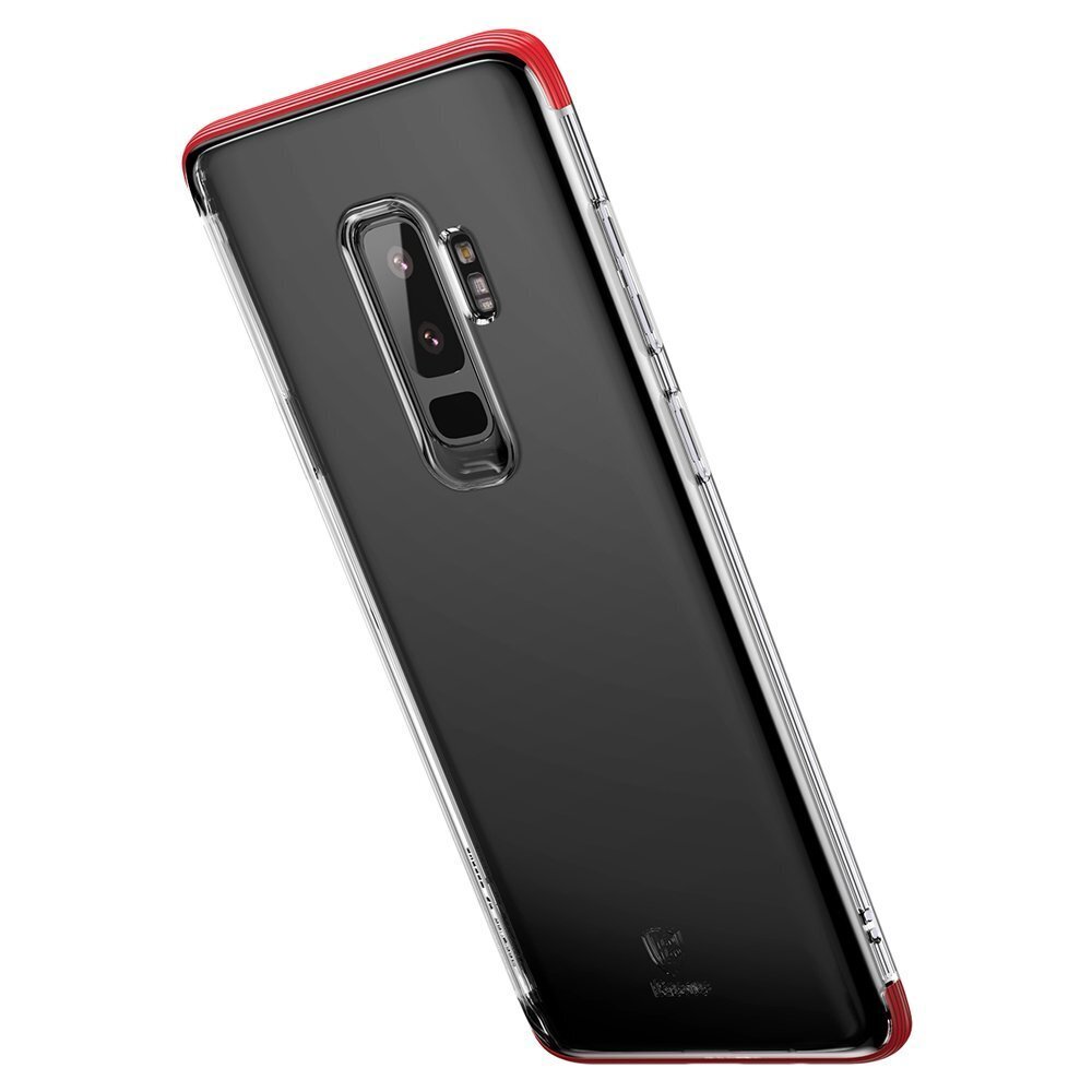 Baseus Armor Case Transparent TPU Cover with TPE Bumper for Samsung Galaxy S9 Plus G965 red (WISAS9P-YJ09) (Red) cena un informācija | Telefonu vāciņi, maciņi | 220.lv
