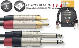 Stagg NTC6PCMR, Aux 6.3 мм/RCA, 6 м цена и информация | Кабели и провода | 220.lv
