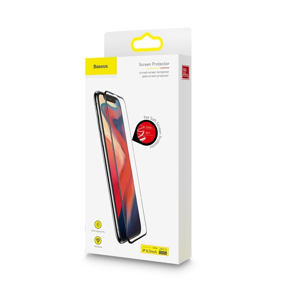 iPhone XR / iPhone 11 Baseus 0.23mm ekrāna aizsargstikliņš ar plaisāšanas noturīgu apmali cena un informācija | Ekrāna aizsargstikli | 220.lv
