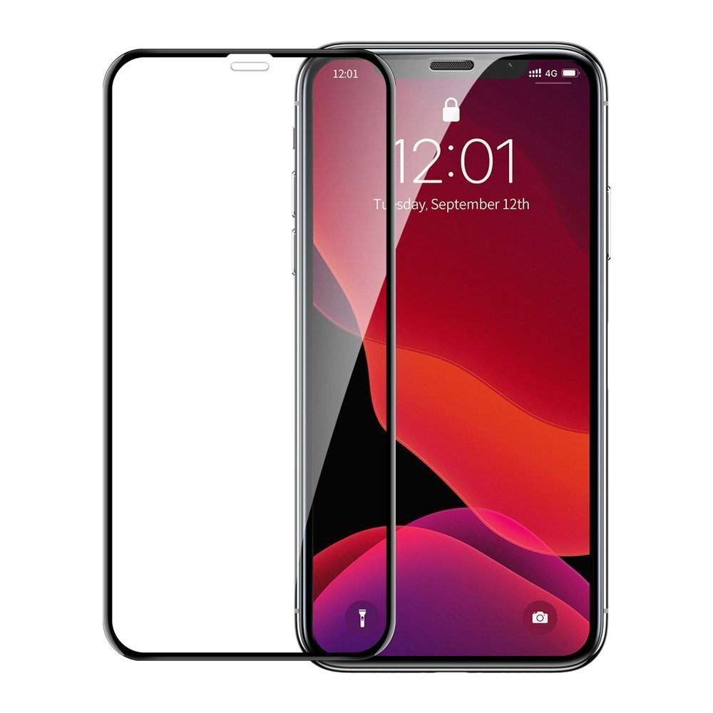 iPhone XR / iPhone 11 Baseus 0.23mm ekrāna aizsargstikliņš ar plaisāšanas noturīgu apmali cena un informācija | Ekrāna aizsargstikli | 220.lv