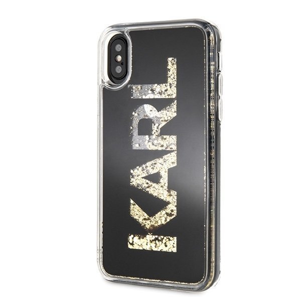 Karl Lagerfeld KLHCPXKAGBK iPhone X/Xs black Karl logo Glitter cena un informācija | Telefonu vāciņi, maciņi | 220.lv