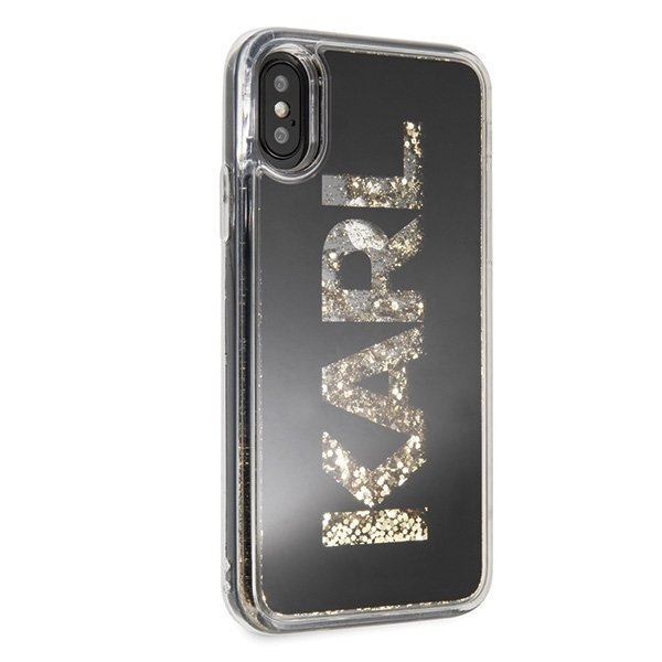 Karl Lagerfeld KLHCPXKAGBK iPhone X/Xs black Karl logo Glitter cena un informācija | Telefonu vāciņi, maciņi | 220.lv