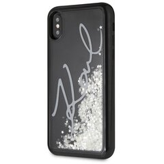 Karl Lagerfeld KLHCPXPH2IR iPhone X/Xs black Glitter Signature - Glow in the dark цена и информация | Чехлы для телефонов | 220.lv