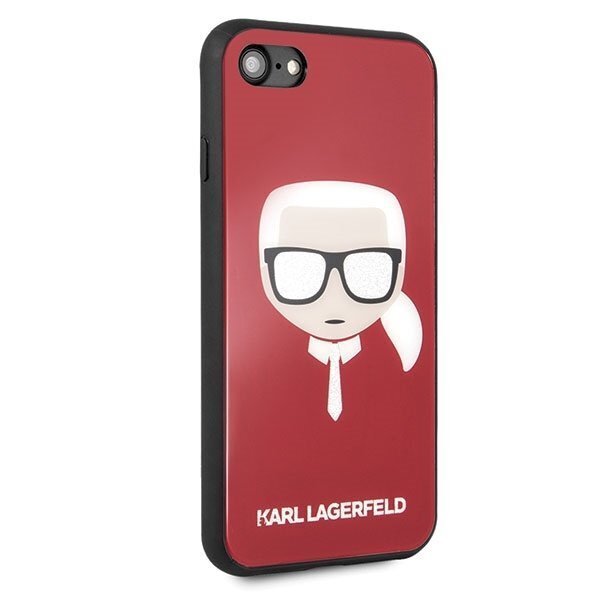 Karl Lagerfeld KLHCPXDLHRE iPhone X/Xs red Iconic Glitter Karl`s Head cena un informācija | Telefonu vāciņi, maciņi | 220.lv