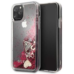 Guess GUHCN58GLHFLRA iPhone 11 Pro raspberry hard case Glitter Hearts (Red) cena un informācija | Telefonu vāciņi, maciņi | 220.lv