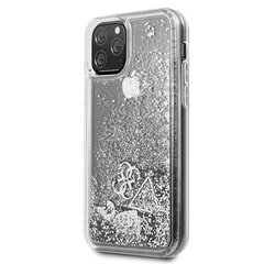 Guess GUHCN58GLHFLSI iPhone 11 Pro silver hard case Glitter Hearts (Silver) cena un informācija | Telefonu vāciņi, maciņi | 220.lv