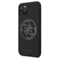 Guess GUHCN58LS4GBK iPhone 11 Pro black hard case Silicone 4G Tone On Tone (Black) cena un informācija | Telefonu vāciņi, maciņi | 220.lv