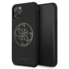 Guess GUHCN58LS4GBK iPhone 11 Pro black hard case Silicone 4G Tone On Tone (Black) cena un informācija | Telefonu vāciņi, maciņi | 220.lv