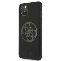 Guess GUHCN65LS4GBK iPhone 11 Pro Max black hard case Silicone 4G Tone On Tone (Black) cena un informācija | Telefonu vāciņi, maciņi | 220.lv
