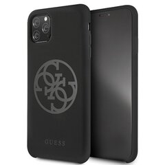 Guess GUHCN65LS4GBK iPhone 11 Pro Max black hard case Silicone 4G Tone On Tone (Black) cena un informācija | Telefonu vāciņi, maciņi | 220.lv