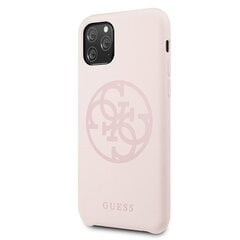 Guess GUHCN65LS4GLP iPhone 11 Pro Max light pink hard case Silicone 4G Tone On Tone (Pink) cena un informācija | Telefonu vāciņi, maciņi | 220.lv