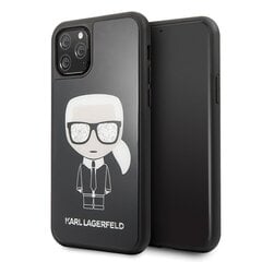 Karl Lagerfeld KLHCN58DLFKBK iPhone 11 Pro black hard case Iconic Karl Glitter (Black) cena un informācija | Telefonu vāciņi, maciņi | 220.lv