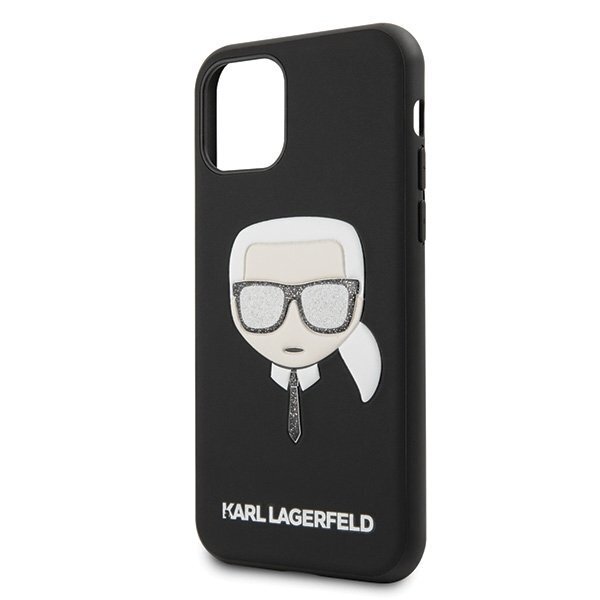 Karl Lagerfeld KLHCN58GLBK iPhone 11 Pro black Iconik Embossed Glitter (Black) internetā