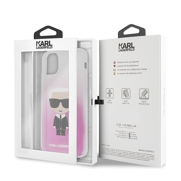 Karl Lagerfeld KLHCN65TRDFKPI iPhone 11 Pro Max pink Gradient Ikonik Karl (Pink) cena un informācija | Telefonu vāciņi, maciņi | 220.lv