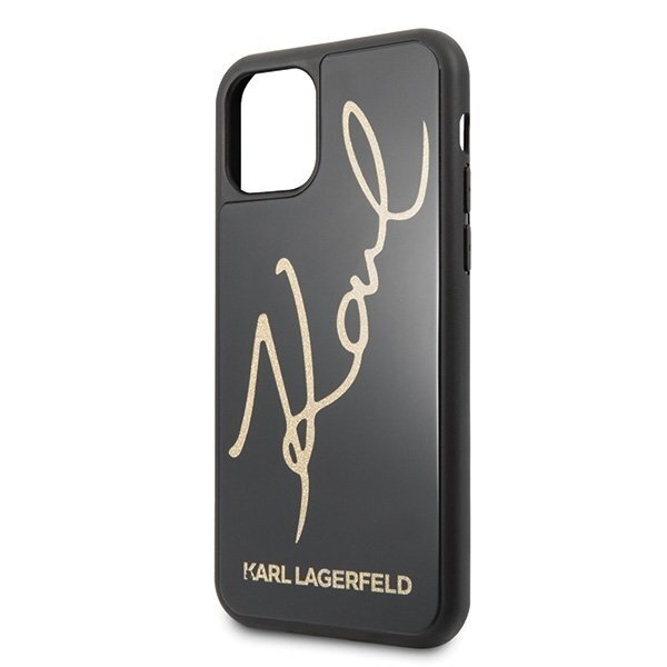 Karl Lagerfeld KLHCN58DLKSBK iPhone 11 Pro black hard case Signature Glitter (Black) cena un informācija | Telefonu vāciņi, maciņi | 220.lv