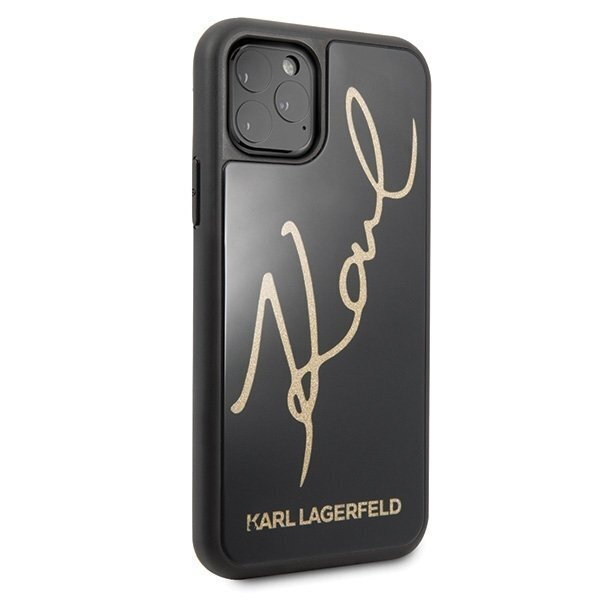 Karl Lagerfeld KLHCN58DLKSBK iPhone 11 Pro black hard case Signature Glitter (Black) cena un informācija | Telefonu vāciņi, maciņi | 220.lv