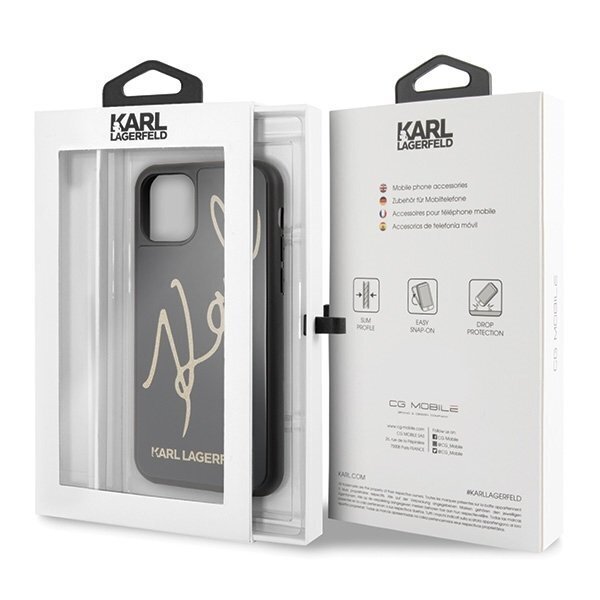 Karl Lagerfeld KLHCN58DLKSBK iPhone 11 Pro black hard case Signature Glitter (Black) cena un informācija | Telefonu vāciņi, maciņi | 220.lv