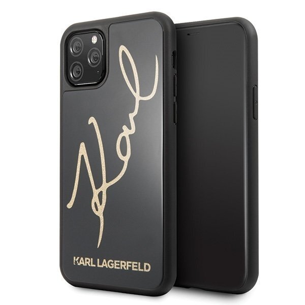 Karl Lagerfeld KLHCN58DLKSBK iPhone 11 Pro black hard case Signature Glitter (Black) cena un informācija | Telefonu vāciņi, maciņi | 220.lv