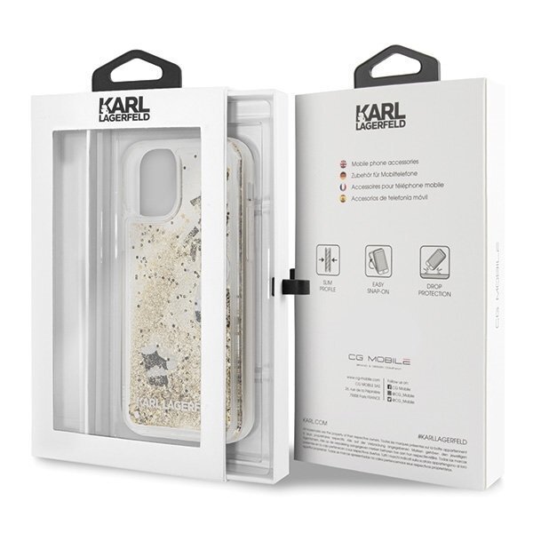 Karl Lagerfeld KLHCN58ROGO iPhone 11 Pro black & gold hard case Glitter (Black) cena un informācija | Telefonu vāciņi, maciņi | 220.lv