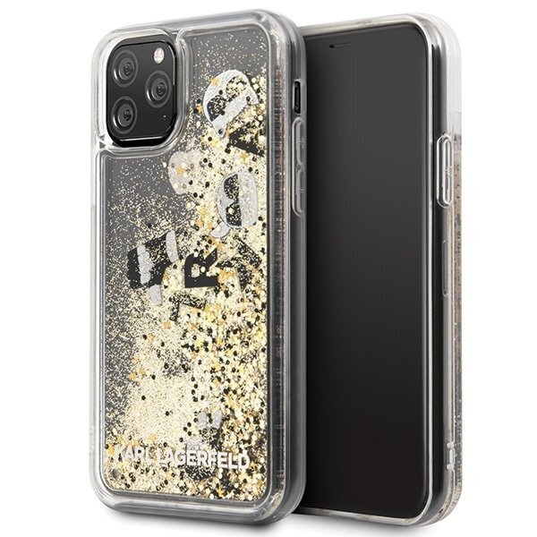 Karl Lagerfeld KLHCN58ROGO iPhone 11 Pro black & gold hard case Glitter (Black) cena un informācija | Telefonu vāciņi, maciņi | 220.lv