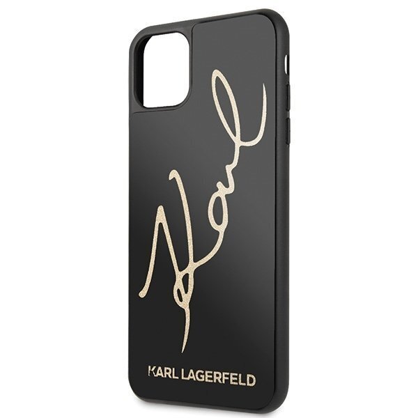 Karl Lagerfeld KLHCN65DLKSBK iPhone 11 Pro Max black hard case Signature Glitter (Black) cena un informācija | Telefonu vāciņi, maciņi | 220.lv