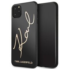 Karl Lagerfeld KLHCN65DLKSBK iPhone 11 Pro Max black hard case Signature Glitter (Black) cena un informācija | Telefonu vāciņi, maciņi | 220.lv