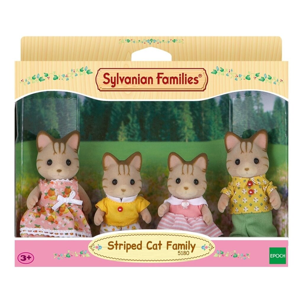 Svītraino kaķīšu ģimenīte Sylvanian Families cena un informācija | Rotaļlietas meitenēm | 220.lv