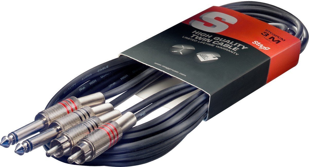 Stagg STC6PCM, Aux 6.35 mm/RCA, 6 m цена и информация | Kabeļi un vadi | 220.lv