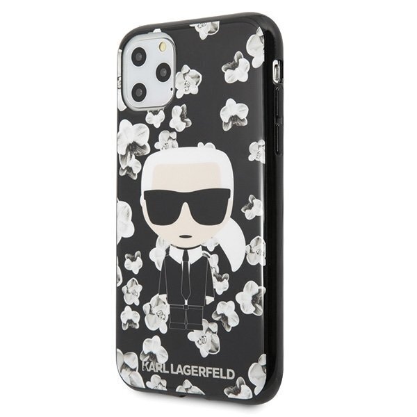 Karl Lagerfeld KLHCN58FLFBBK iPhone 11 Pro black Flower Ikonik Karl (Black) cena un informācija | Telefonu vāciņi, maciņi | 220.lv