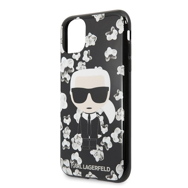 Karl Lagerfeld KLHCN58FLFBBK iPhone 11 Pro black Flower Ikonik Karl (Black) cena un informācija | Telefonu vāciņi, maciņi | 220.lv