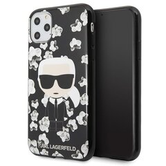 Karl Lagerfeld KLHCN58FLFBBK iPhone 11 Pro black Flower Ikonik Karl (Black) cena un informācija | Telefonu vāciņi, maciņi | 220.lv