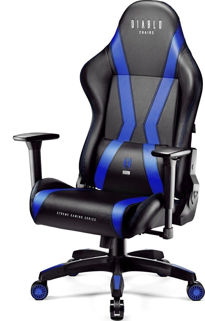 Spēļu krēsls Diablo X-Hornlczn, melns/zils цена и информация | Biroja krēsli | 220.lv