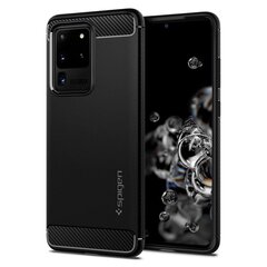 Spigen Rugged Armor Galaxy S20 Ultra Matte Black cena un informācija | Telefonu vāciņi, maciņi | 220.lv