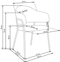 2 krēslu komplekts Halmar K359, pelēks цена и информация | Стулья для кухни и столовой | 220.lv