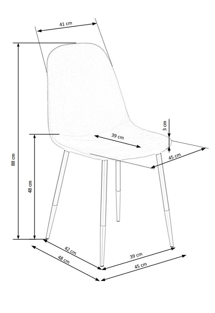 4 krēslu komplekts Halmar K379, zaļš цена и информация | Virtuves un ēdamistabas krēsli | 220.lv