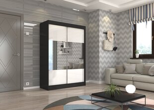 Skapis Adrk Furniture Tamos 150 cm, melns/balts cena un informācija | Skapji | 220.lv