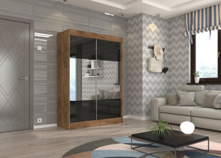 Шкаф Adrk Furniture Tamos 150 см, коричневый/черный цена и информация | Шкафы | 220.lv