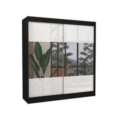 Skapis Adrk Furniture Tamos 200 cm, melns/balts cena un informācija | Skapji | 220.lv