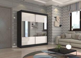 Шкаф Adrk Furniture Tamos 200 см, черный/белый цена и информация | Шкафы | 220.lv