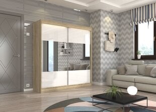 Шкаф Adrk Furniture Tamos 200 см, белый/цвета дуба цена и информация | Шкафы | 220.lv