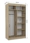 Skapis Adrk Furniture Toura 120 cm, brūns/ozola krāsas cena un informācija | Skapji | 220.lv