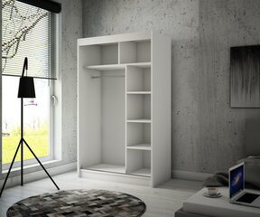 Шкаф Adrk Furniture Toura 120 см, белый/черный цена и информация | Шкафы | 220.lv