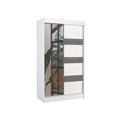 Skapis Adrk Furniture Toura 120 cm, balts/pelēks cena un informācija | Skapji | 220.lv