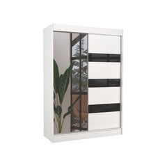 Шкаф Adrk Furniture Toura 150 см, белый/черный цена и информация | Шкафы | 220.lv