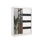 Skapis Adrk Furniture Toura 150 cm, balts/melns cena un informācija | Skapji | 220.lv