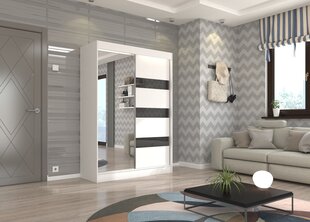 Шкаф Adrk Furniture Toura 150 см, белый/черный цена и информация | Шкафы | 220.lv