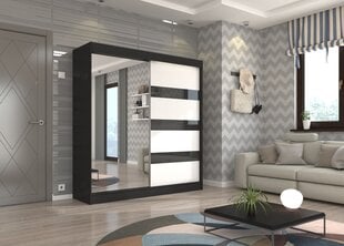Шкаф Adrk Furniture Toura 200 см, черный/белый цена и информация | Шкафы | 220.lv