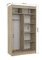 Skapis Adrk Furniture Keita 120 cm, balts/melns цена и информация | Skapji | 220.lv