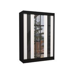 Skapis Adrk Furniture Keita 150 cm, balts/melns cena un informācija | Skapji | 220.lv